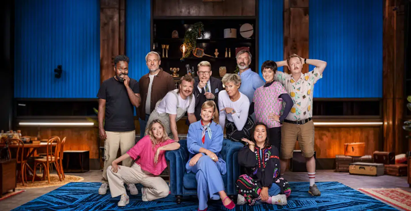 Martin Brygmann vandt til sidst tv-programmet 'LOL – den der ler sidst', da han fik skuespiller Rasmus Botoft til at grine af sin Kirsten Hüttemeier-karakter. Foto: Prime Video
