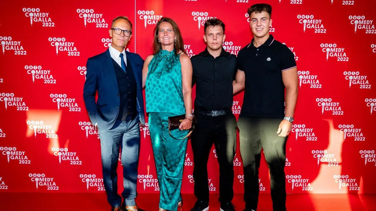 Jens Werner med sin familie til Zulu Comedy Galla i 2022.