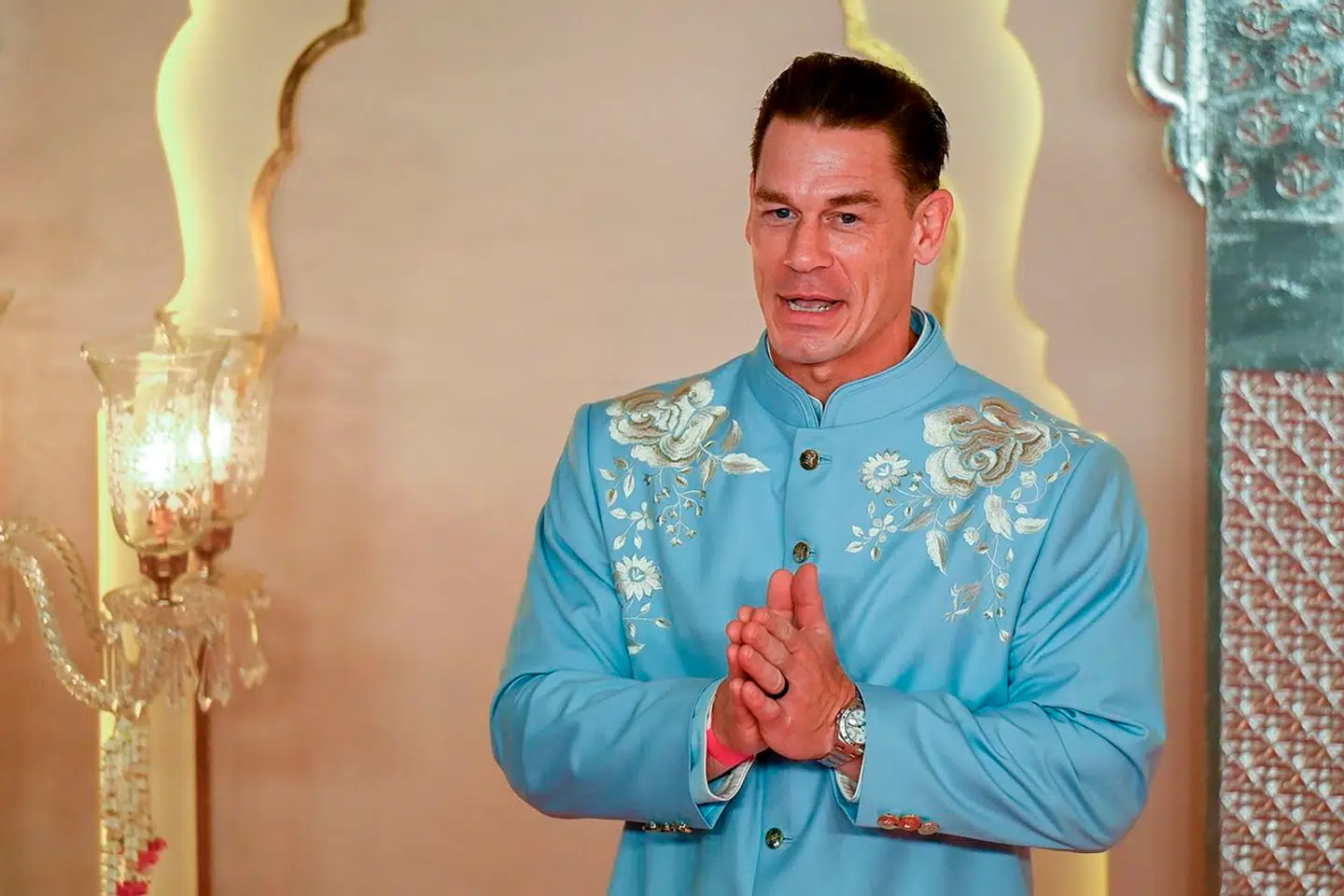 Skuespilleren John Cena var også blandt bryllupsgæsterne.