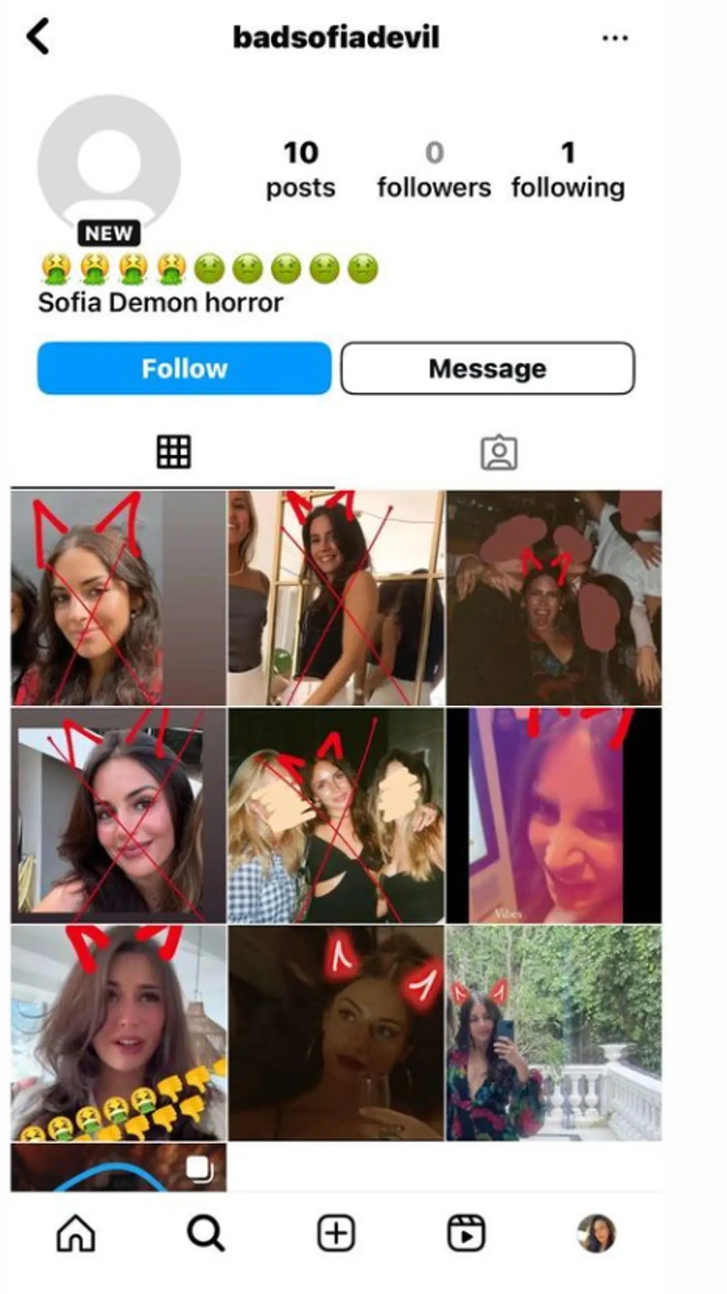 Hele profiler på sociale medier er blevet dedikeret til at chikanere grev Felix' kæreste. En politianmeldelse har endnu ikke hjulpet. Foto: Instagram