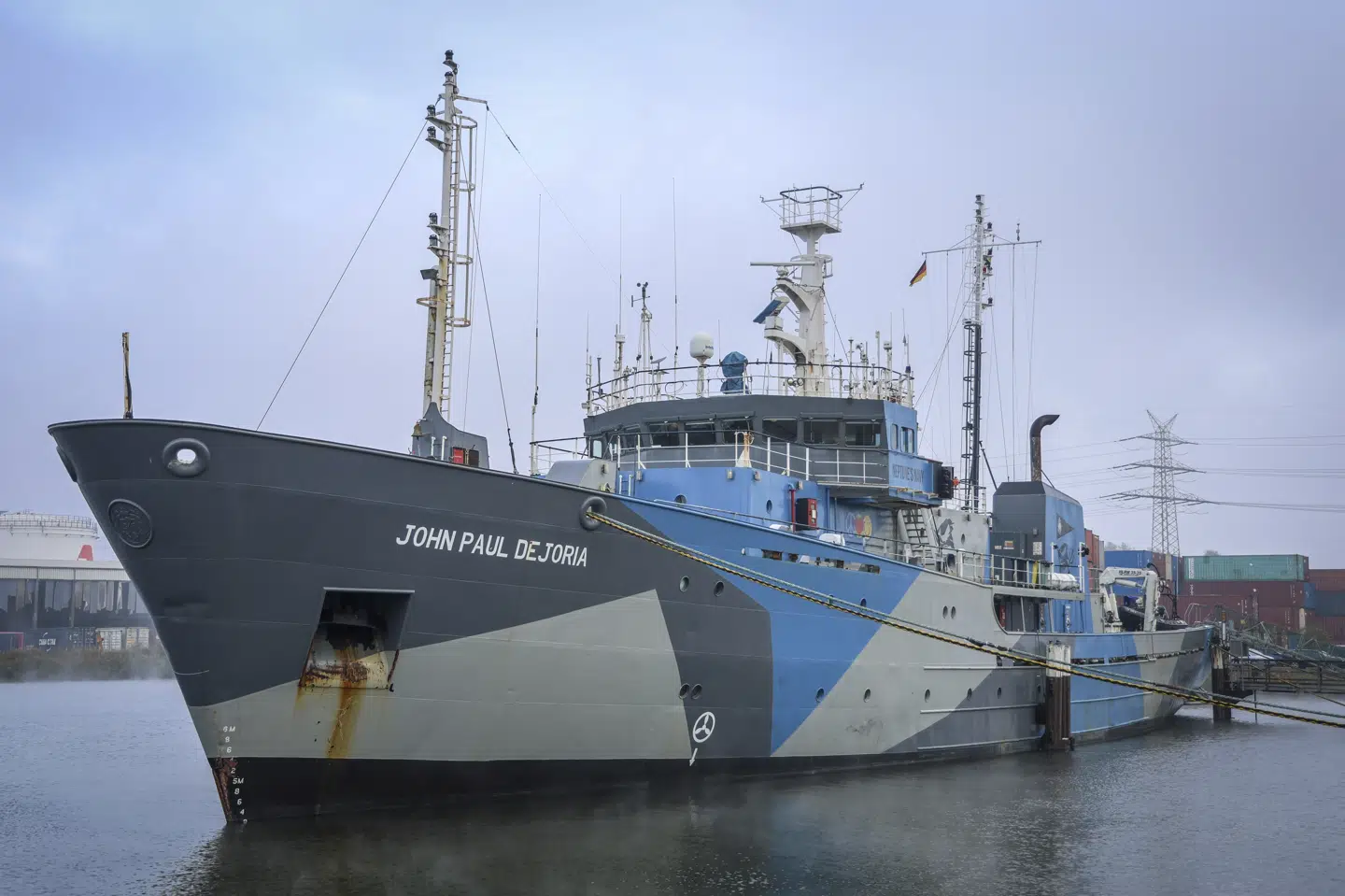 Paul Watson var netop anløbet havnen i Nuuk med skibet John Paul Dejoria, da miljøaktivisten blev anholdt af grønlandsk politi. Skibet er ejet af organisationen Captain Paul Watson Foundation, som Paul Watson er grundlægger af. (Arkivfoto).