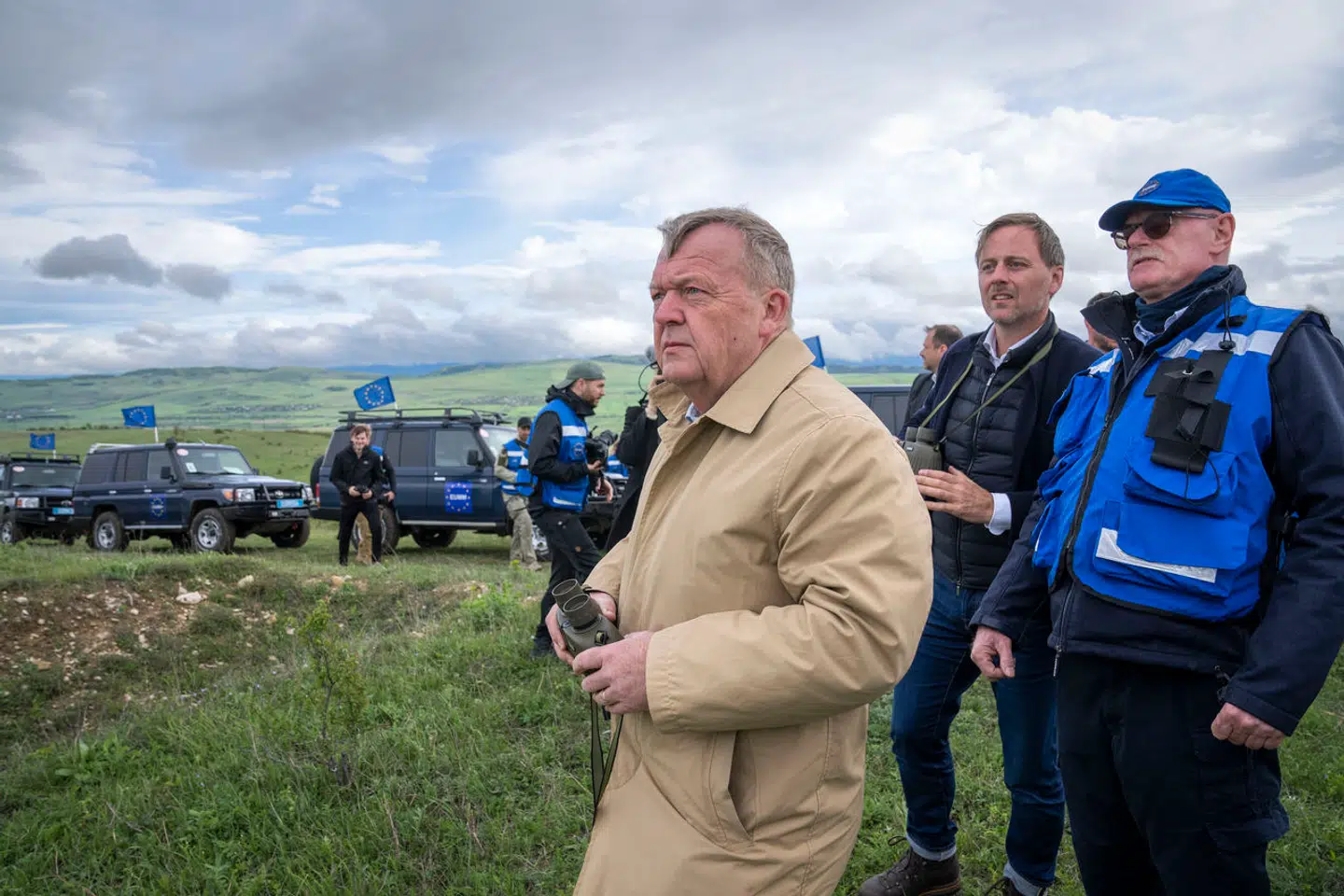 Udenrigsminister Lars Løkke Rasmussen (M) besøgte i maj 2023 grænsen til de russiskbesatte områder i Georgien med EUs overvågningsmission i landet.