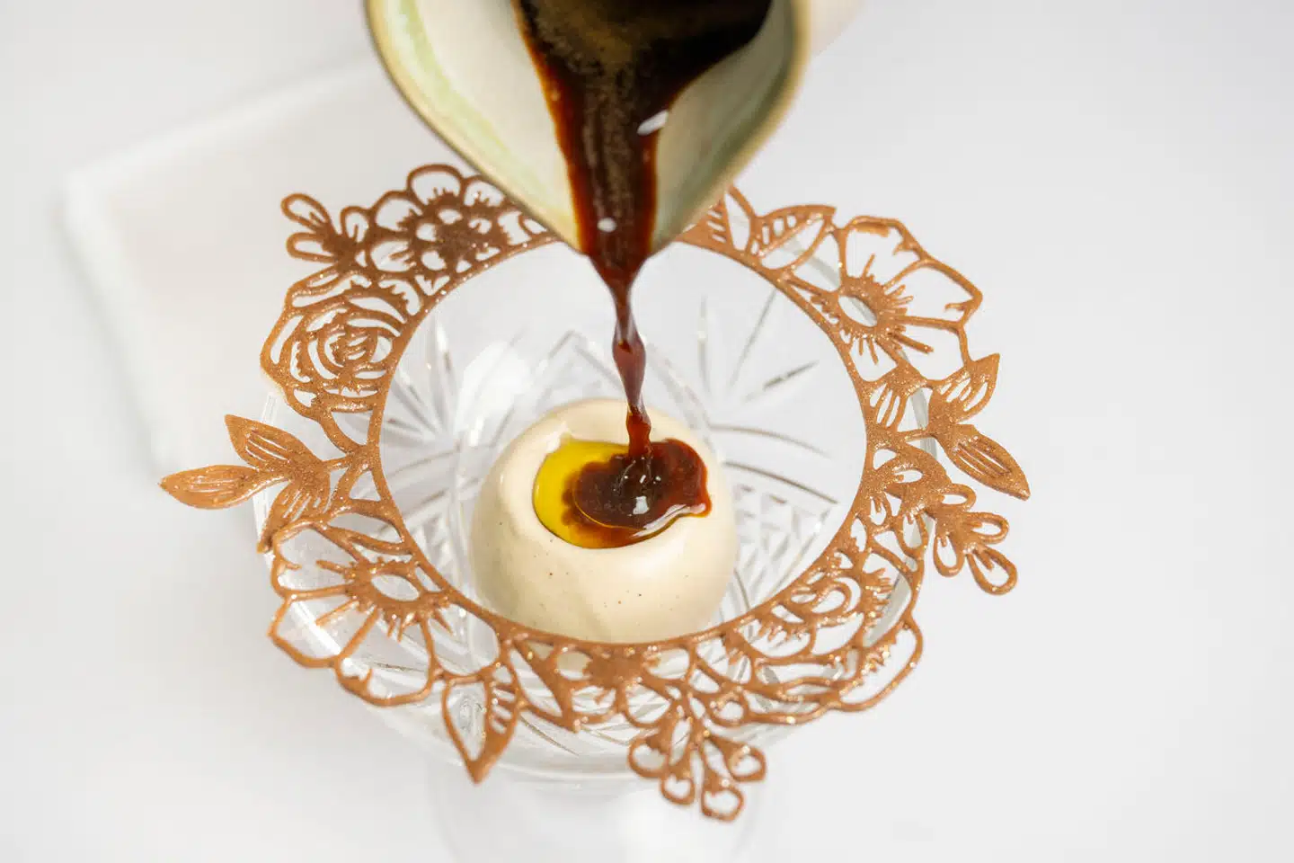 Affogato med olivenolie.