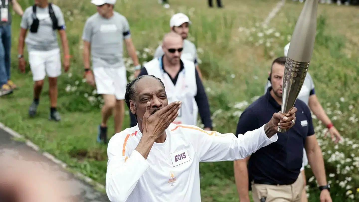 Snoop Dogg var en af de sidste til at bære den olympiske flamme.