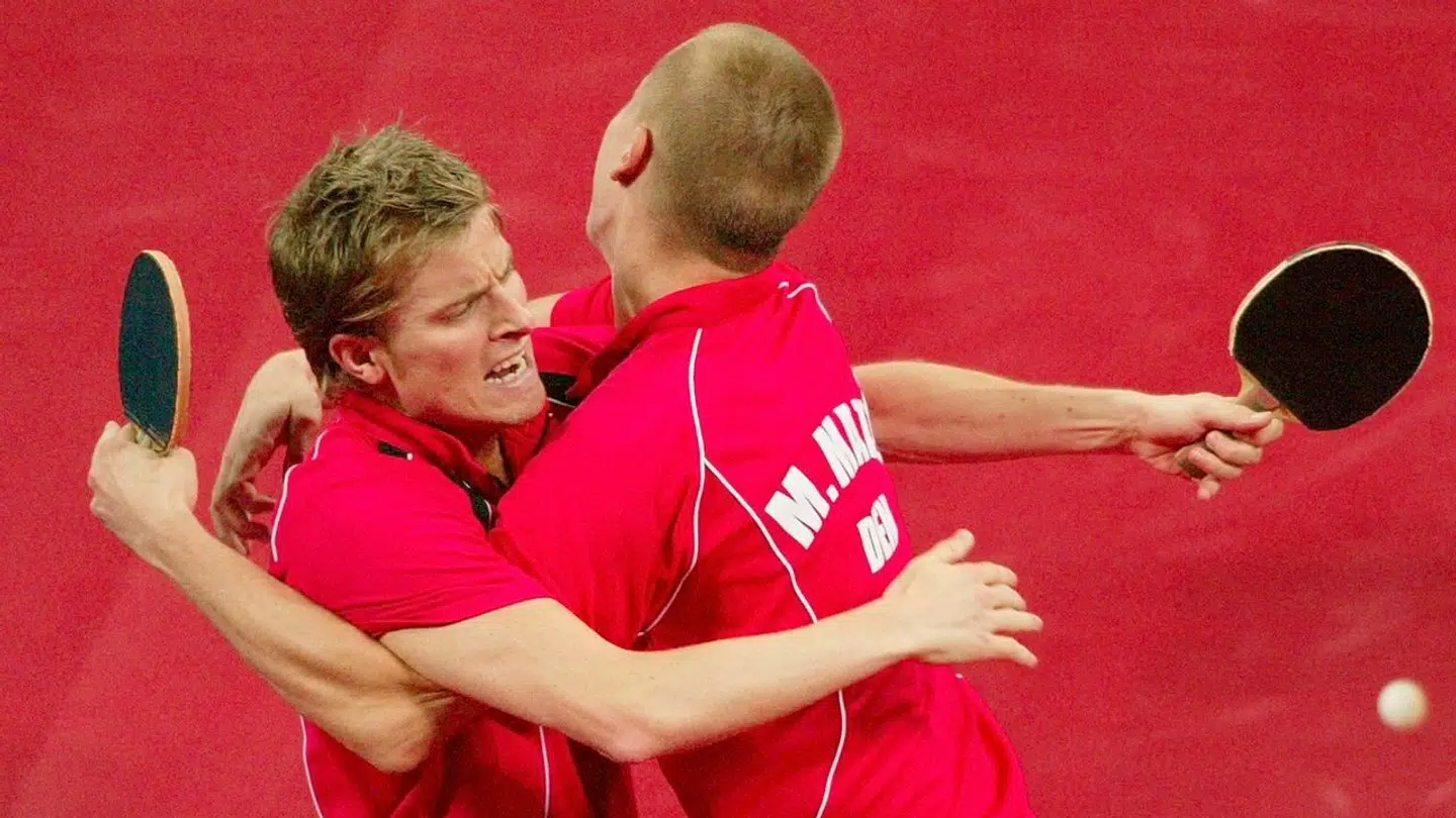 Maze og Tugwell i det øjeblik, de vinder bronze i Sydney.