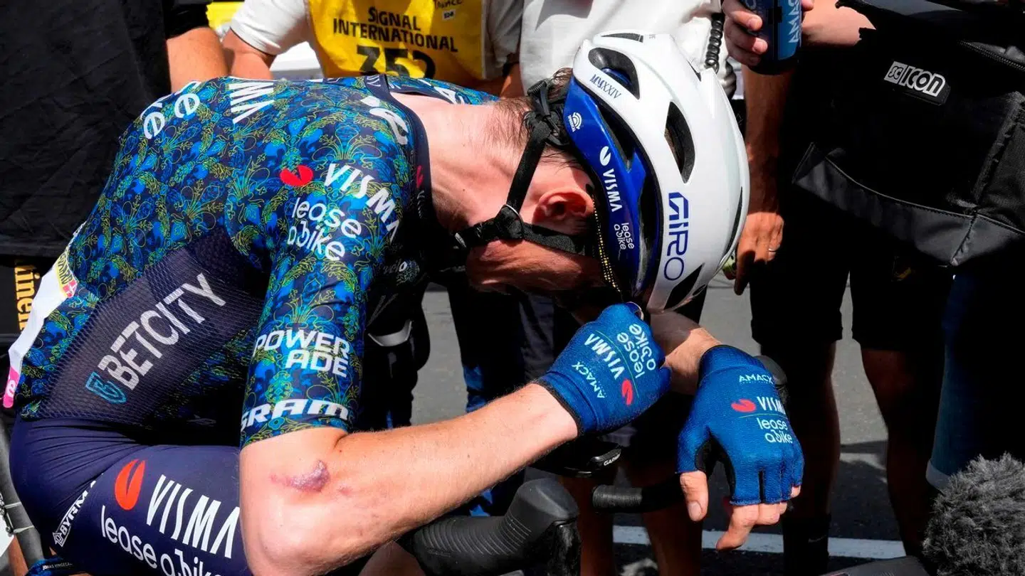 Jonas Vingegaard efter sin sejr i 11. etape af Tour de France.