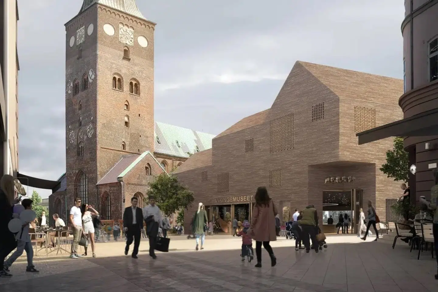 Illustrationen her er såkaldt indikativt design. Det er altså ikke sådan, bygningen skal se ud, men det er her, den skal ligge, hvis projektet bliver til noget