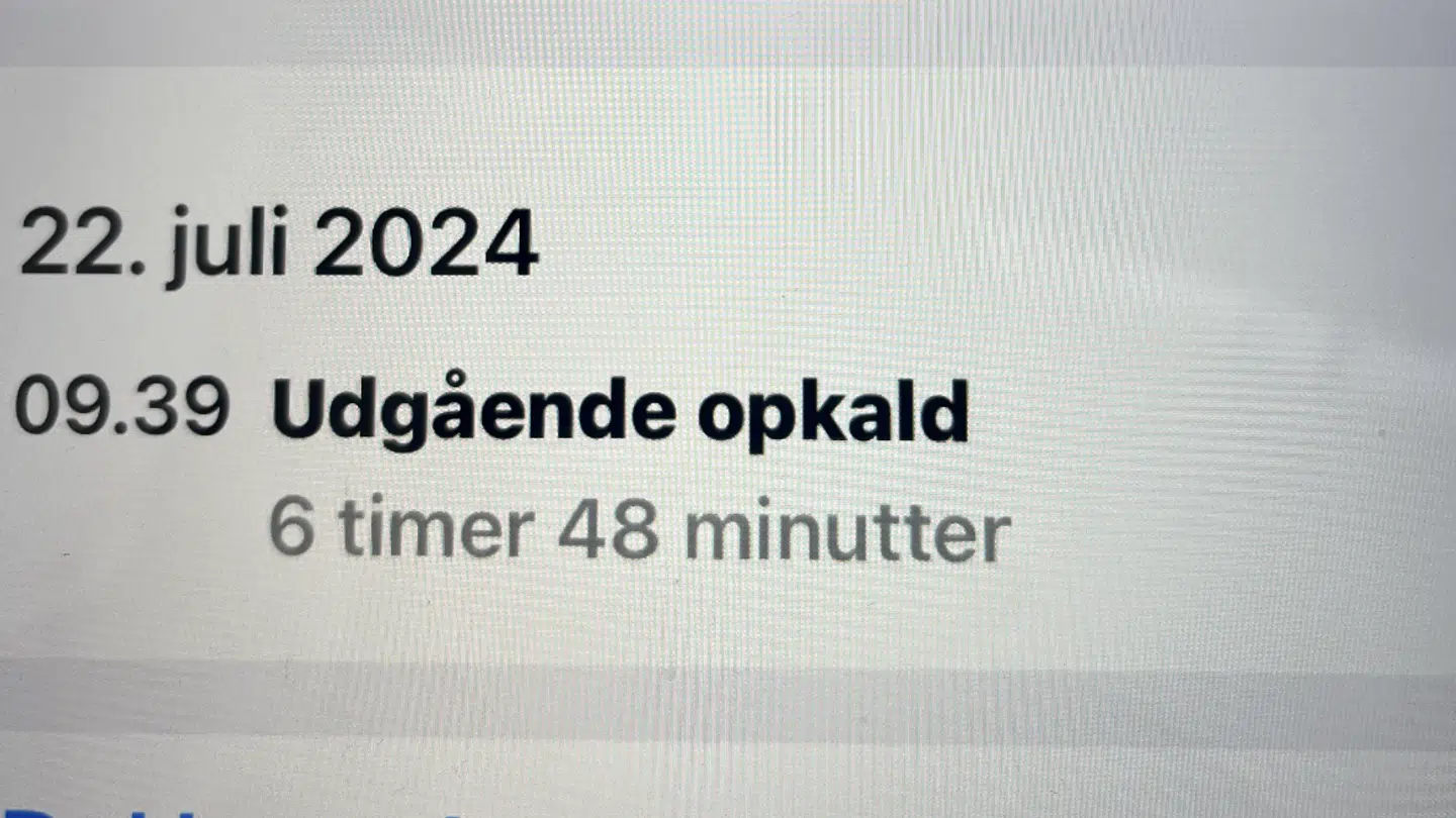 Dokumentation: I seks timer og 48 minutter måtte Thomas Mølgaard sidde i telefonkø hos DanCenter Odsherred & Vestsjælland. Der står ellers på DanCenters hjemmeside, at kunder ved en 'kundeforespørgsel' skal ringe til det konkrete nummer, de ringede til i næsten syv timer.