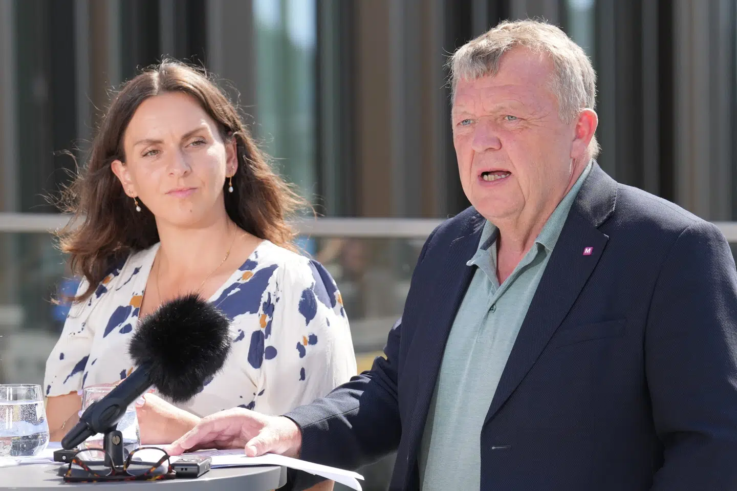Moderaternes politiske leder, Lars Løkke Rasmussen, Monika Rubin og Henrik Frandsen på partiets sommergruppemøde,