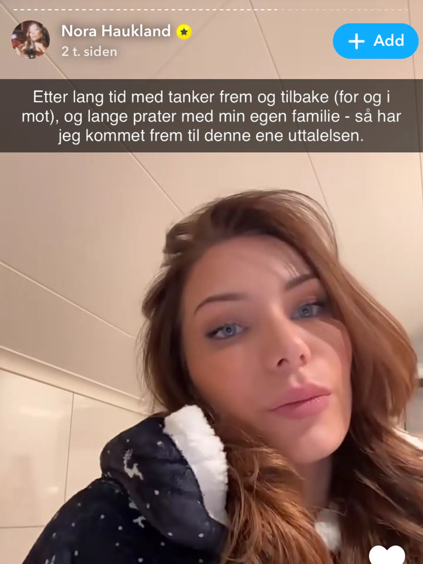 Marius' ekskæreste på Snapchat.