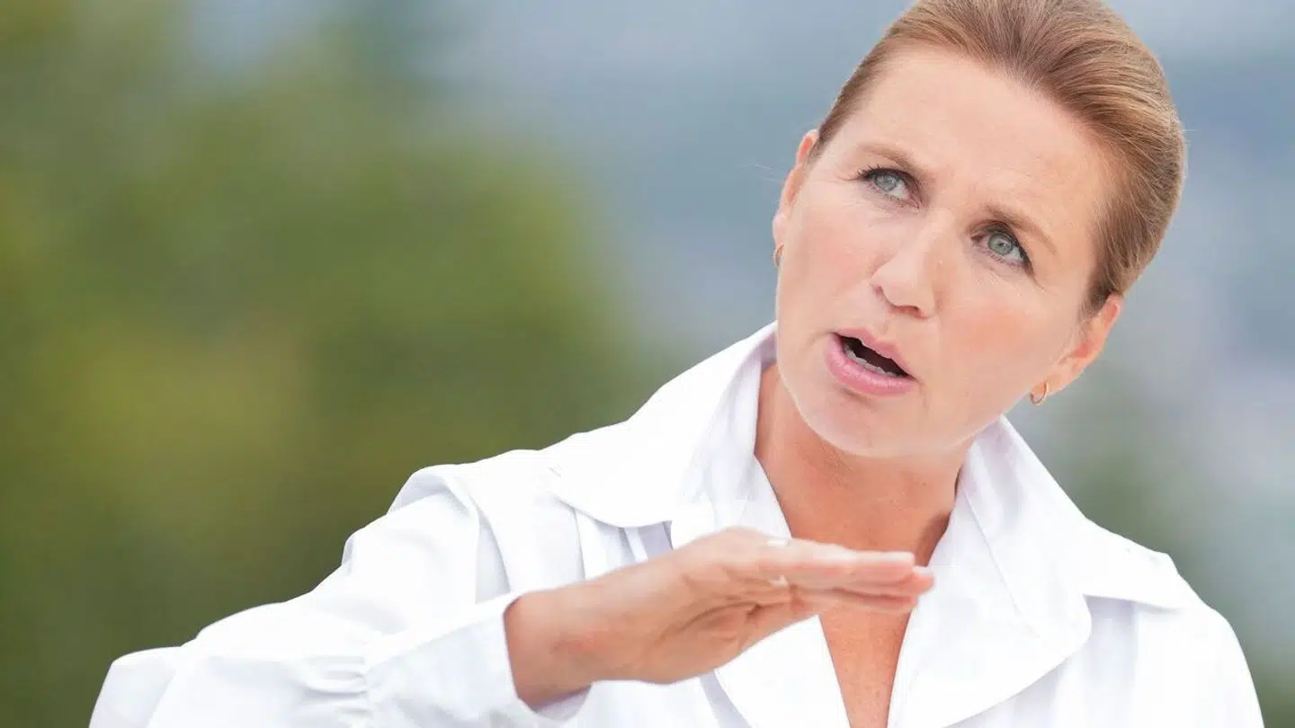 Statsminister Mette Frederiksen under Socialdemokratiet pressemøde i forbindelse med partiets sommergruppemøde i Vejle, onsdag 14. august 2024. (Foto: Claus Fisker/Ritzau Scanpix)