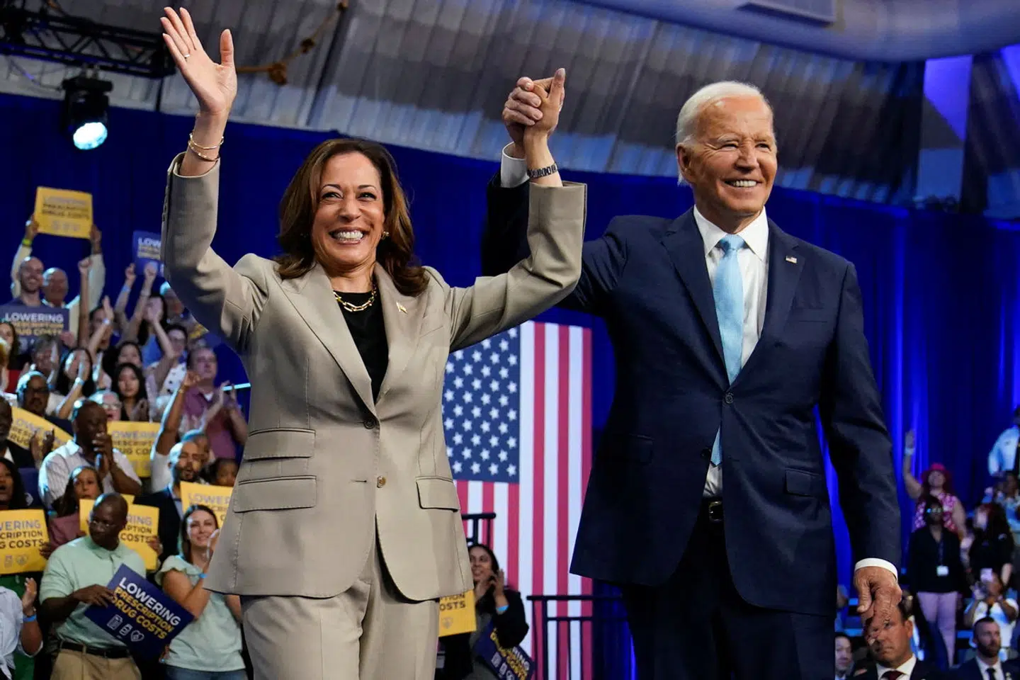 Den demokratiske præsidentkandidat Kamala Harris og Joe Biden talte begge torsdag i Maryland.