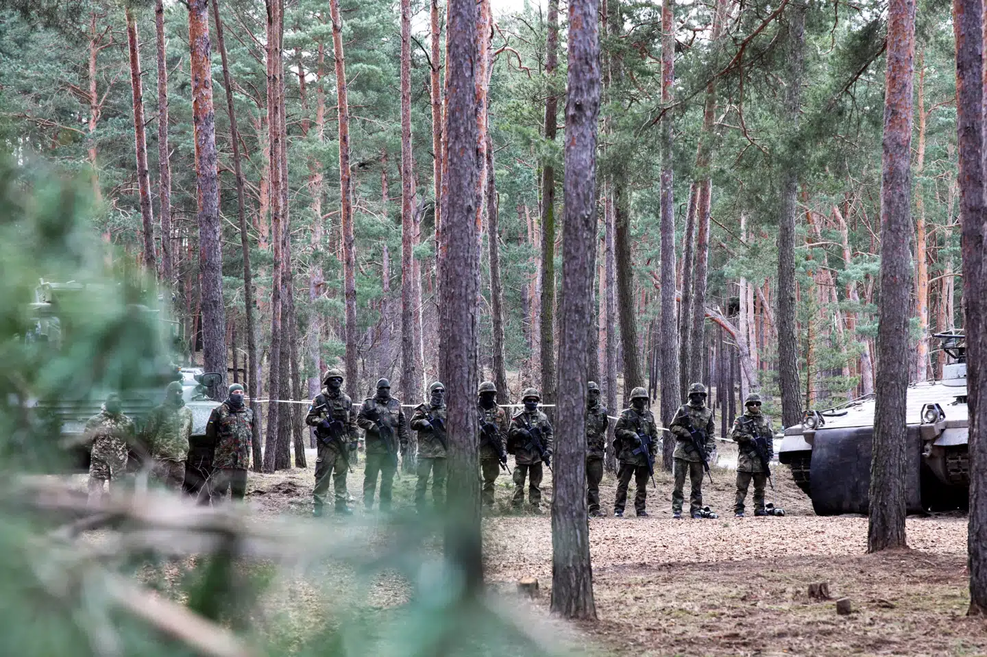 Ukrainske soldater i en træningslejr i Tyskland, hvor de træner med kampvogne i forbindelse med den tyske støtte til Ukraines militær. (Arkivfoto)