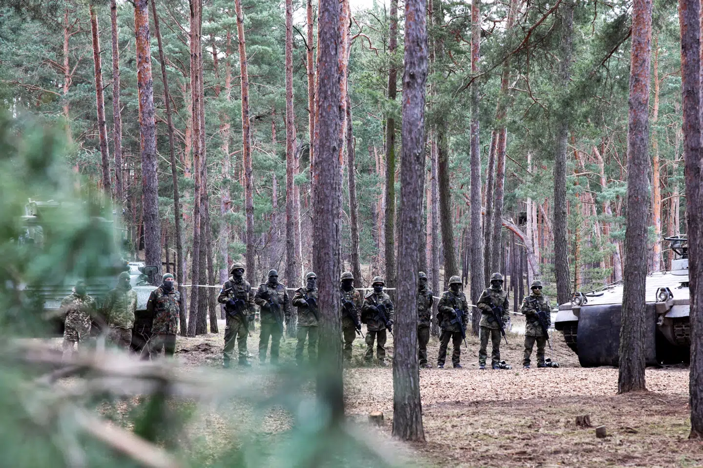 Ukrainske soldater i en træningslejr i Tyskland, hvor de træner med kampvogne i forbindelse med den tyske støtte til Ukraines militær. (Arkivfoto)