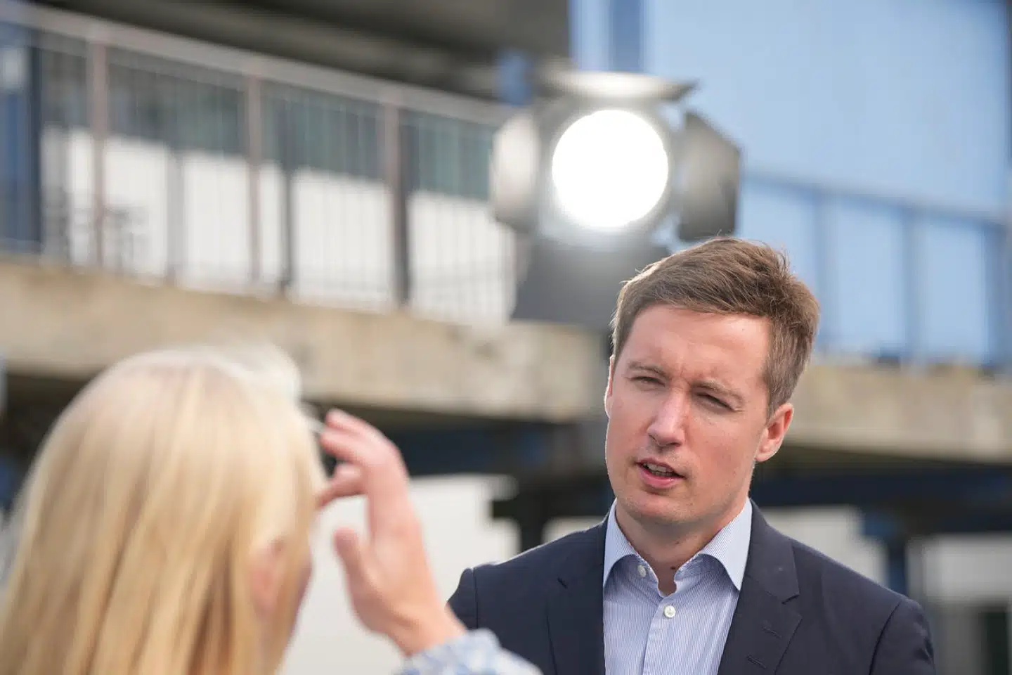 Pressemøde med Pia Olsen Dyhr, Jacob Mark og Signe Munk under SF's sommergruppemøde på Provstegårdsskolen i Odense, tirsdag den 20. august 2024.