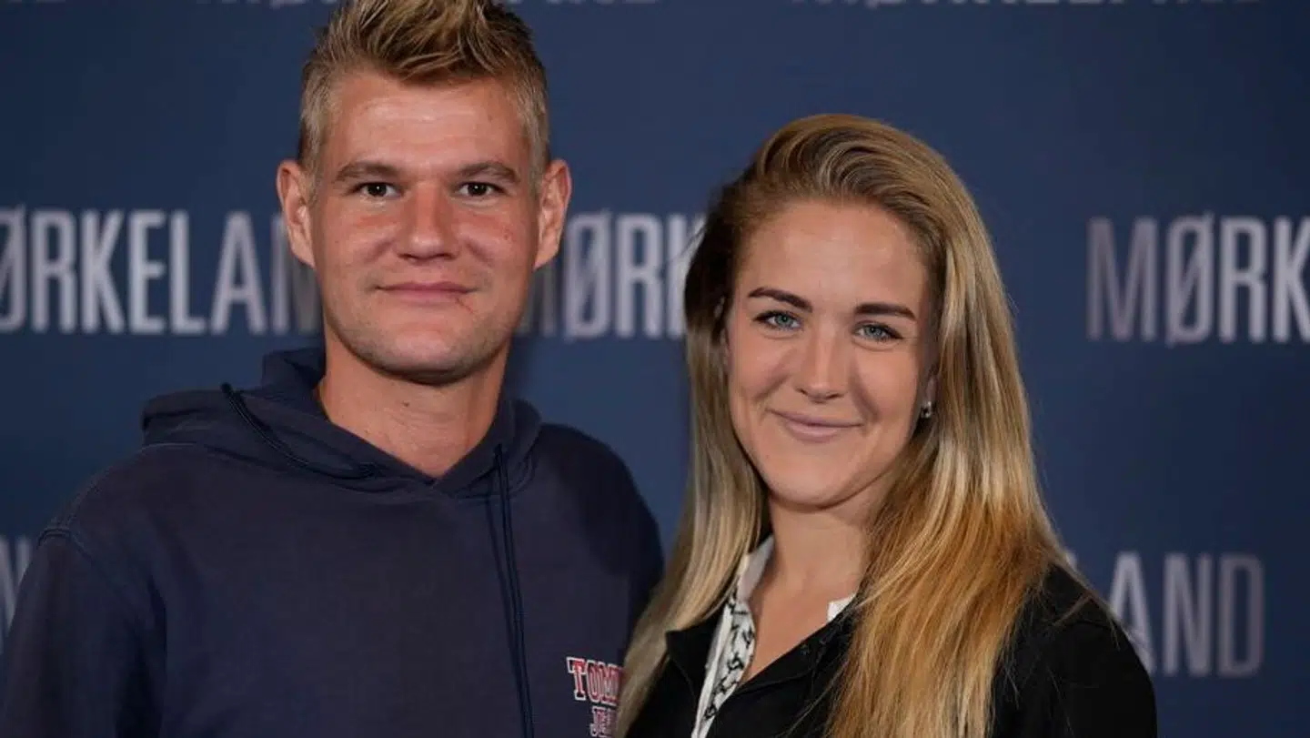 Camilla Dalsgaard med sin mand til gallapremieren på filmen 'Mørkeland' i Imperial i København tirsdag den 20. august 2024.