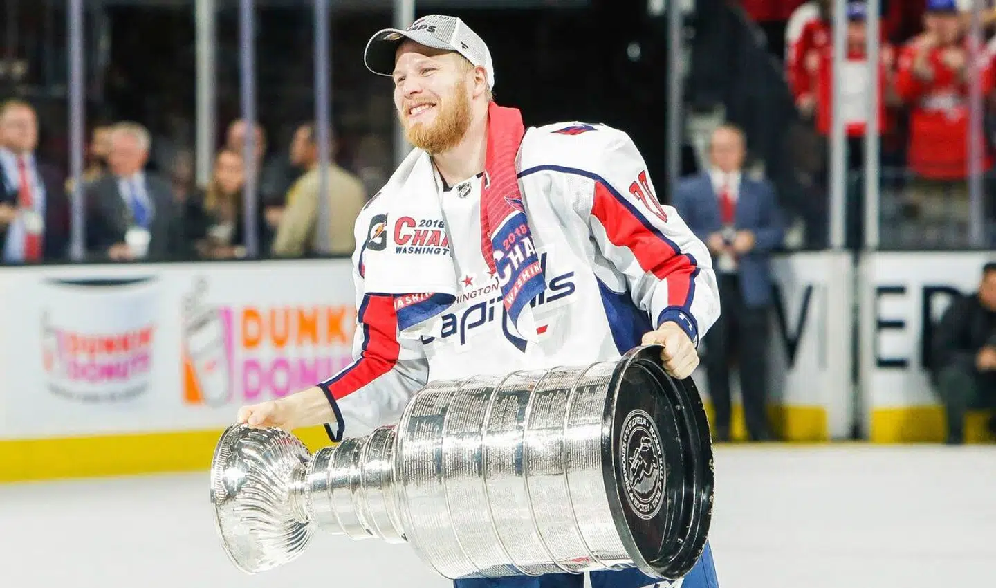Lars Eller med Stanley Cup-trofæet tilbage i 2018