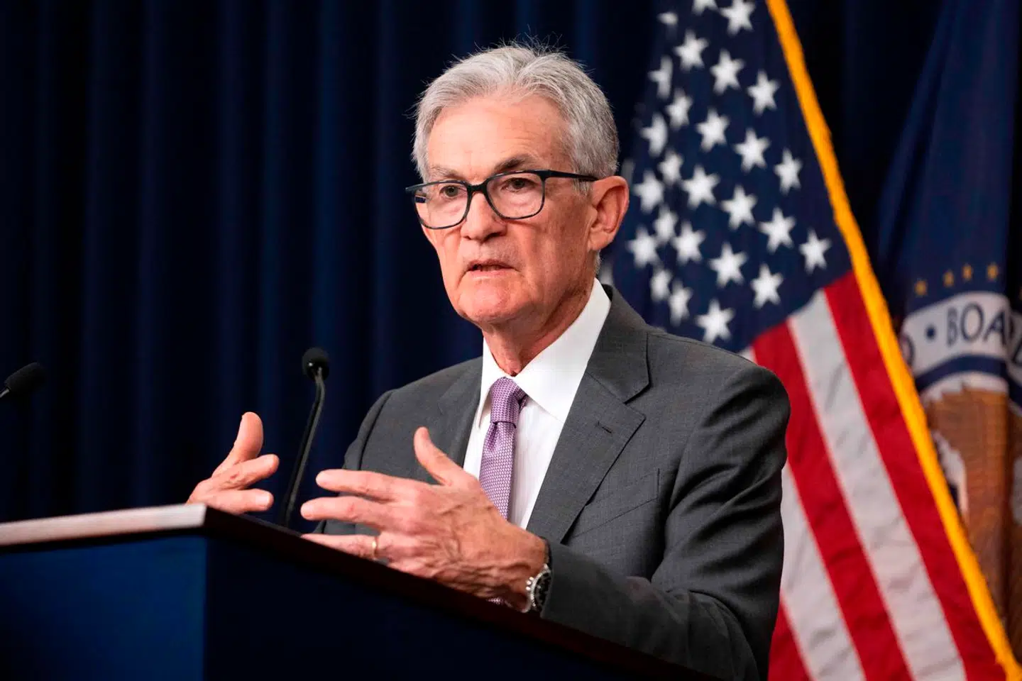 Her ses den amerikanske centralbanks topchef, Jerome Powell.