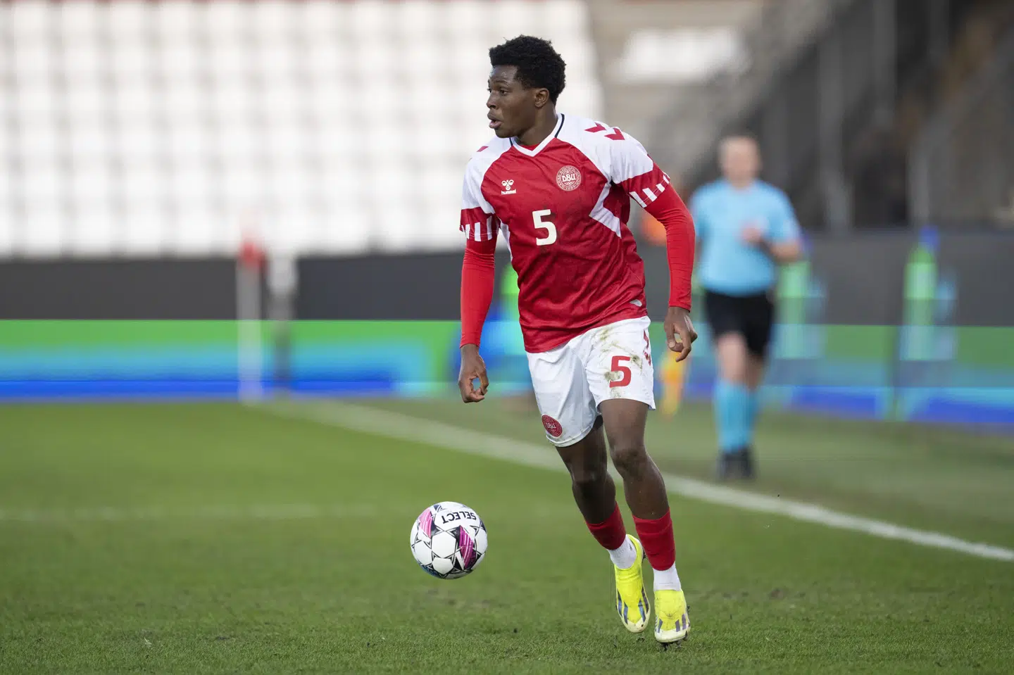 Patrick Dorgu har tidligere optrådt på det danske U21-landshold, men nu kan han få debut på A-landsholdet. (Arkivfoto).