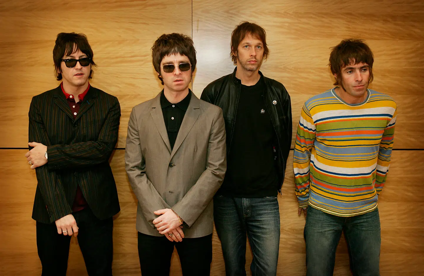 Oasis fotograferet i Hong Kong i 2006. Fra venstre: Gem Archer, Noel Gallagher, Andy Bell og Liam Gallagher. Foto: Mike Clarke, Scanpix.