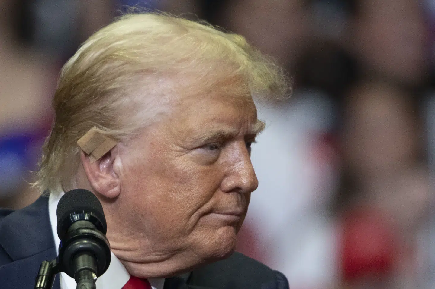 I perioden efter det formodede attentatforsøg mod den republikanske præsidentkandidat, Donald Trump, bar han et plaster på øret, hvor han var blevet ramt. (Arkivfoto).