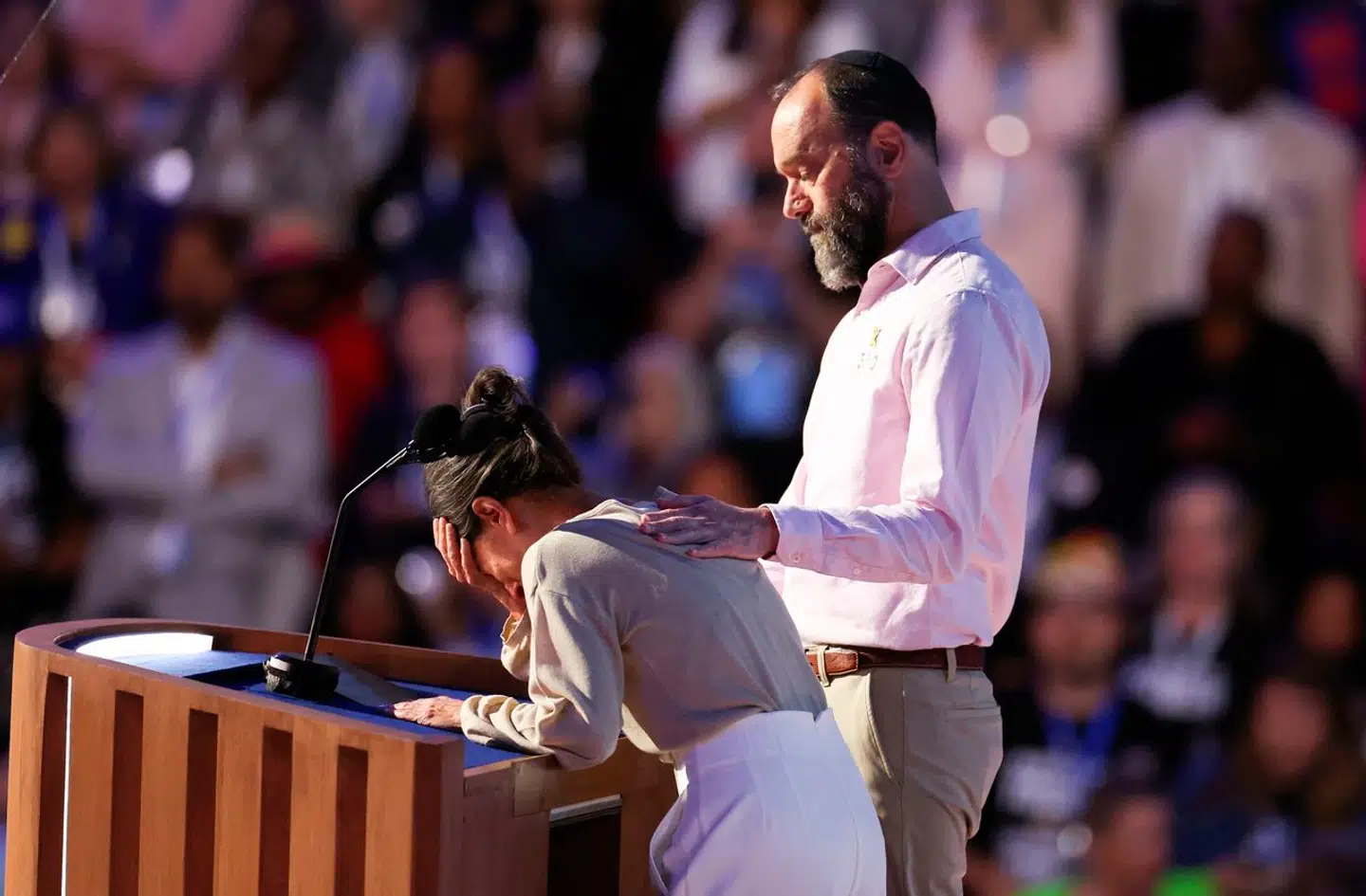 Hersh Goldbergs forældre talte i august på det demokratiske konvent i Chicago.