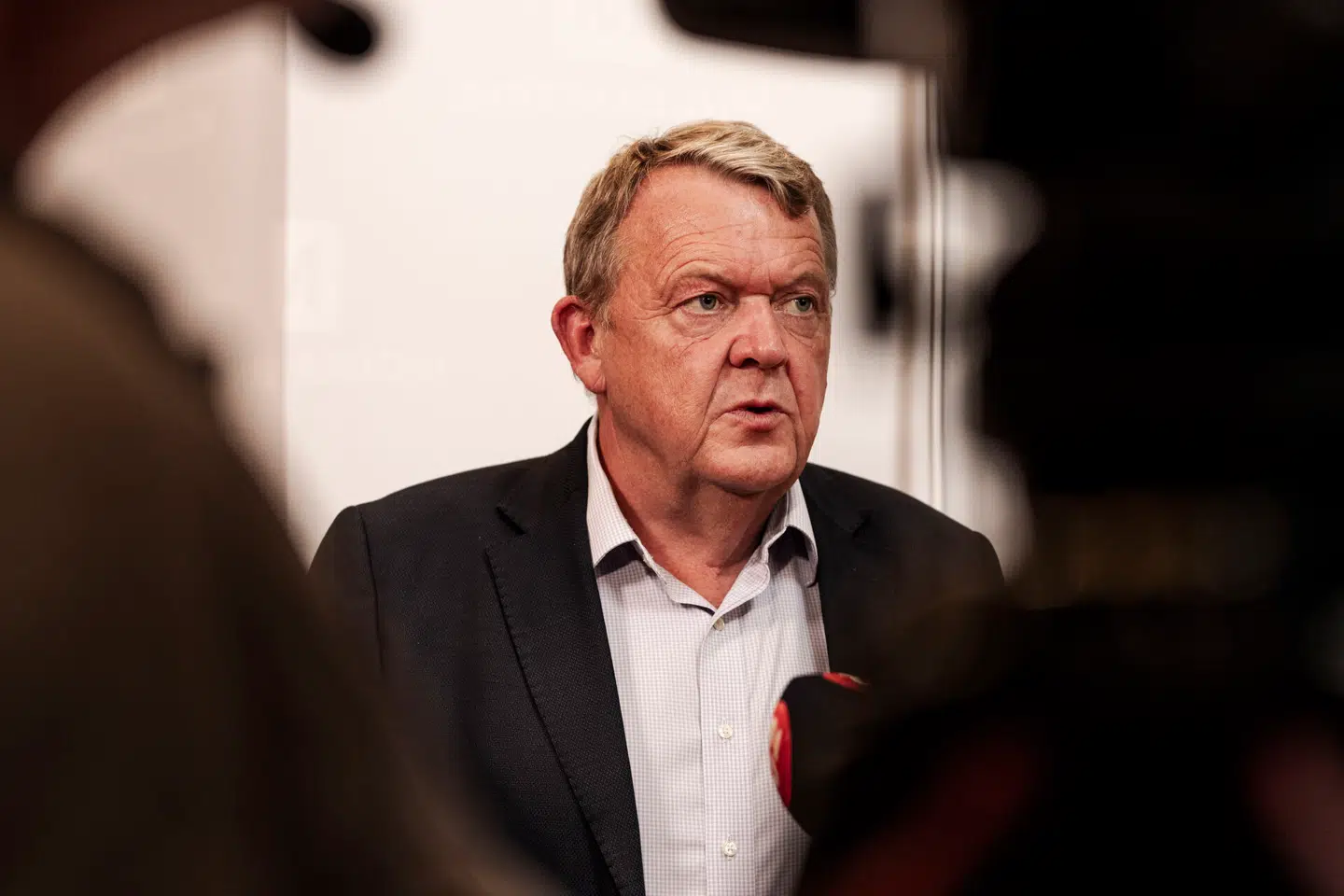 Lars Løkke Rasmussen efter mødet hos Moderaterne om arbejdsmiljøet i partiet. Foto: Thomas Traasdahl, Scanpix
