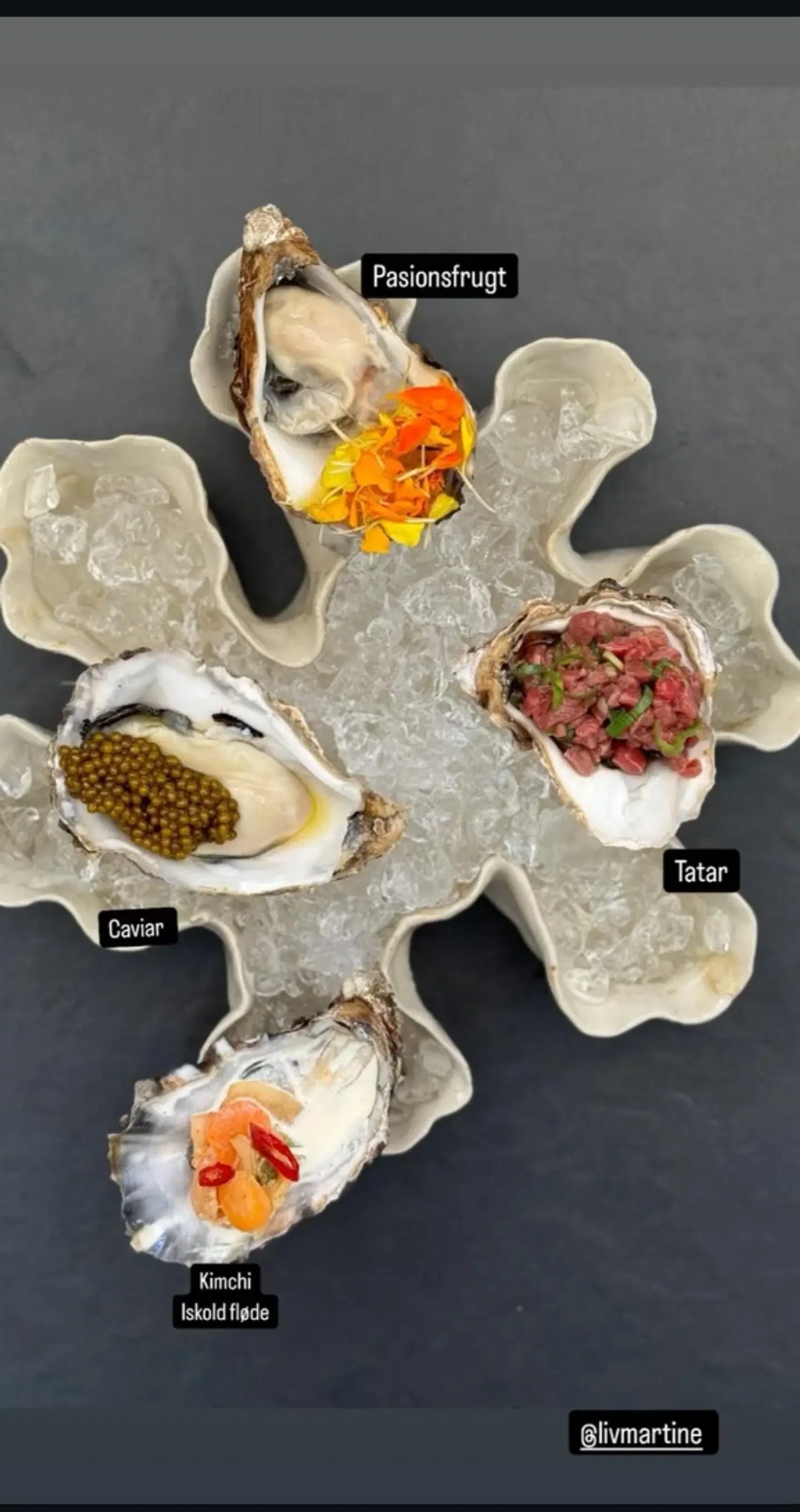 Fadet, som Liv Martine Hansen nu erkender, at hun har lånt lidt for meget inspiration til uden at kreditere australske Michelle Morton. Fadet er siden blevet brugt til billeder på restaurant Capa.