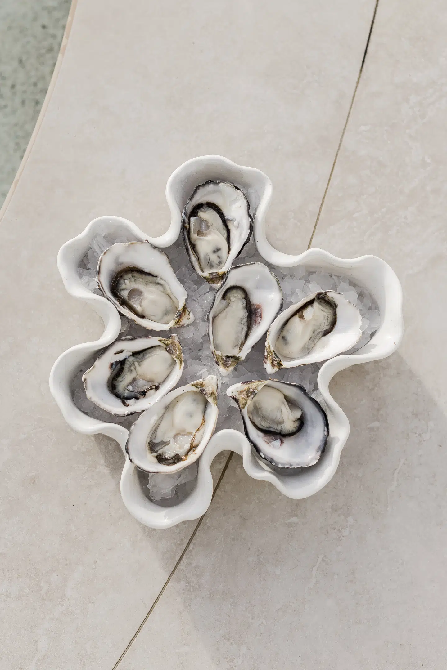 Michelle Mortons østersfad, som hun mener, at Liv Martine Hansen har plagieret. Liv Martine har undskyldt.