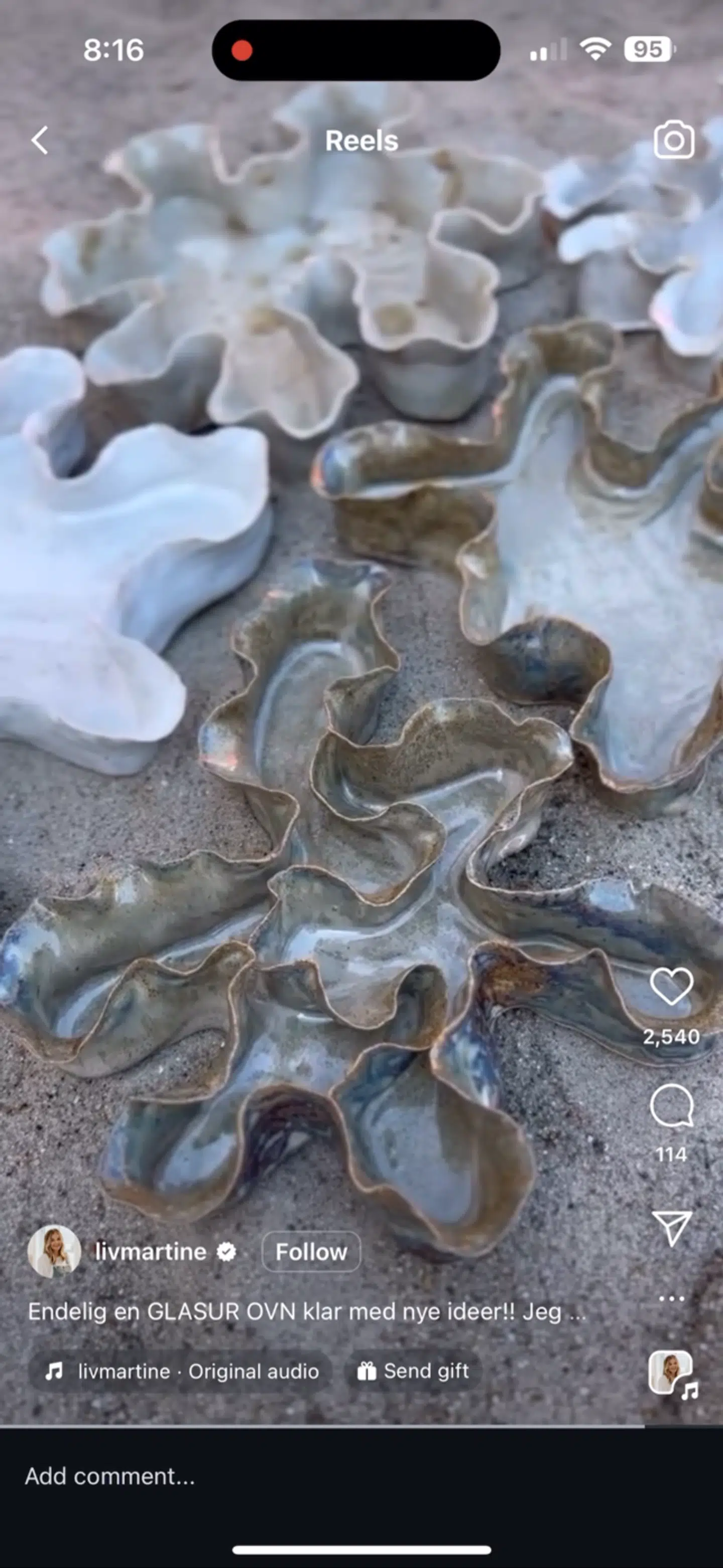 De østerfade som Liv Martine Hansen havde lavet.