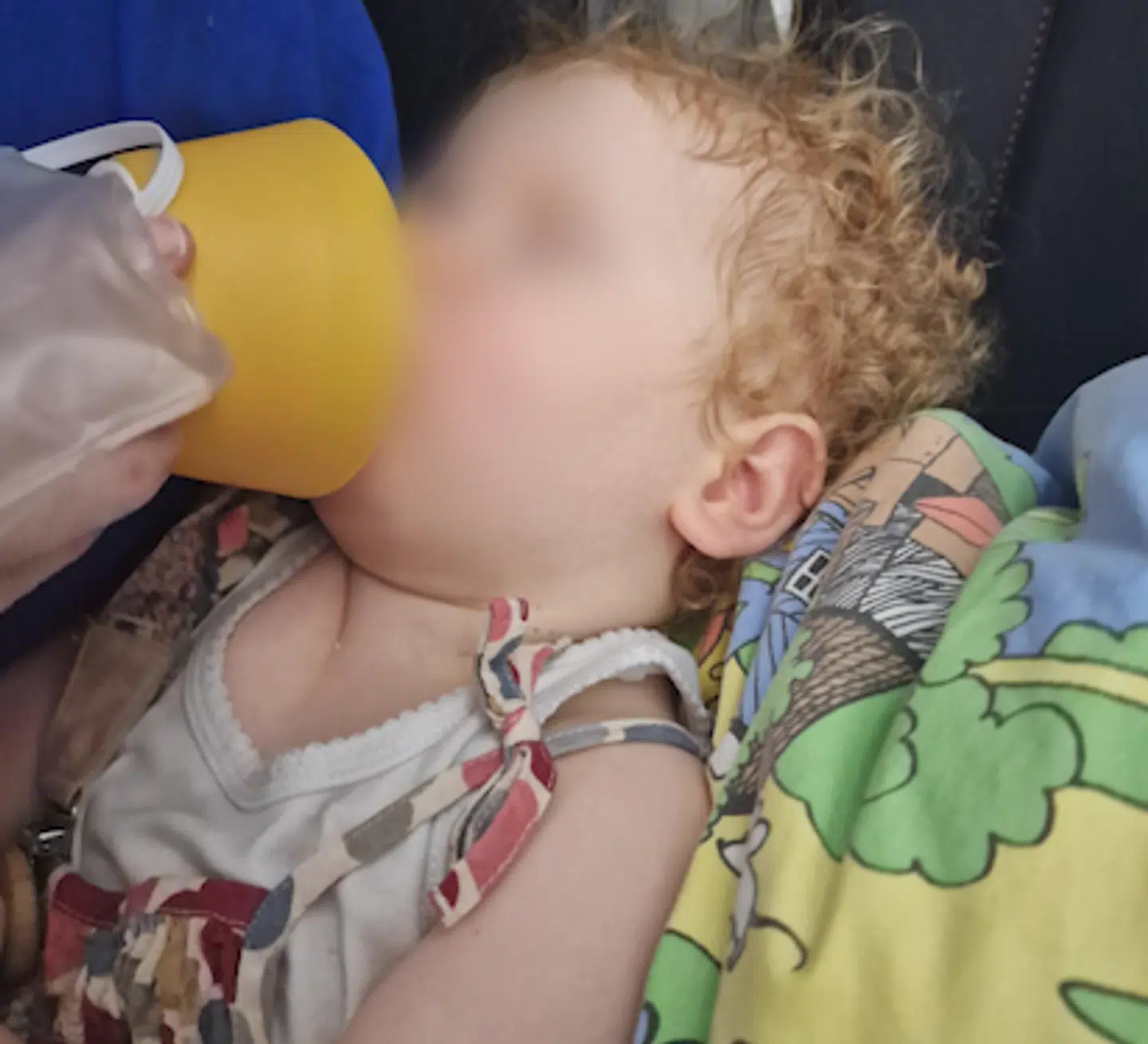 Toårige Vilje lider af SCID, som er en immuneffekt. Derfor havde hun brug for ekstra ilt på flyveturen.