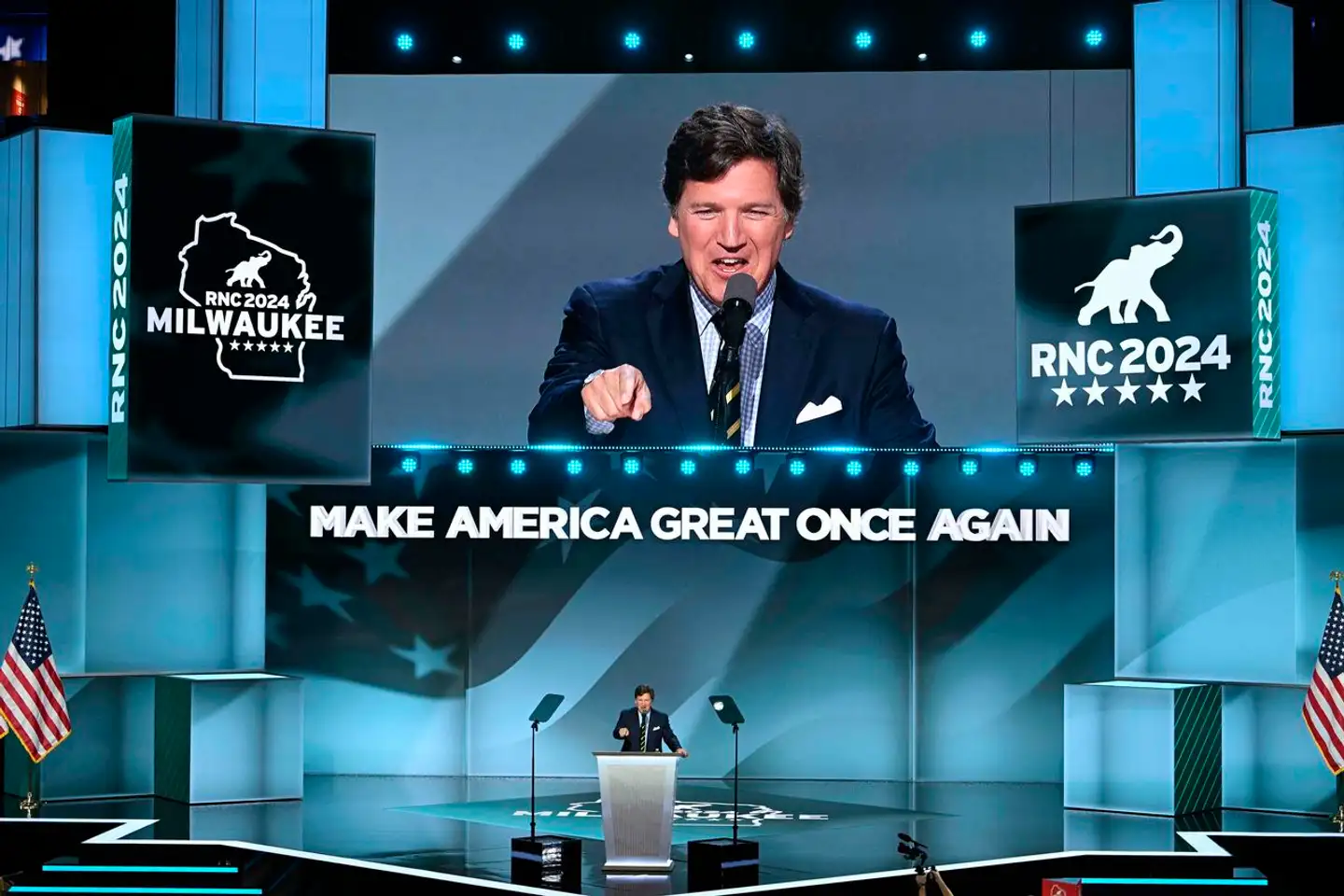 Ved Republikanernes konvent tidligere i år gæstede Tucker Carlson scenen.