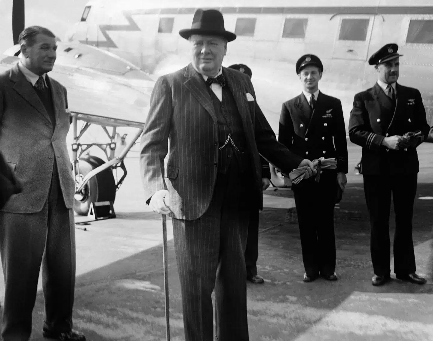Den britiske premierminister Winston Churchill i London, 1948. Churchill anses for at være en af de stærkeste skikkelser under Anden Verdenskrig.