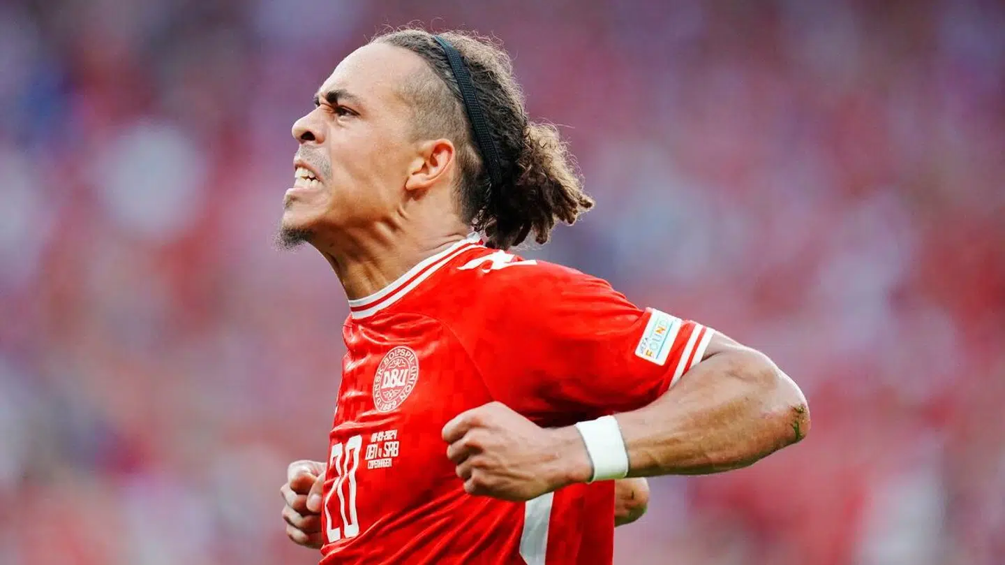 Yussuf Poulsen spillede en brandkamp mod Serbien.