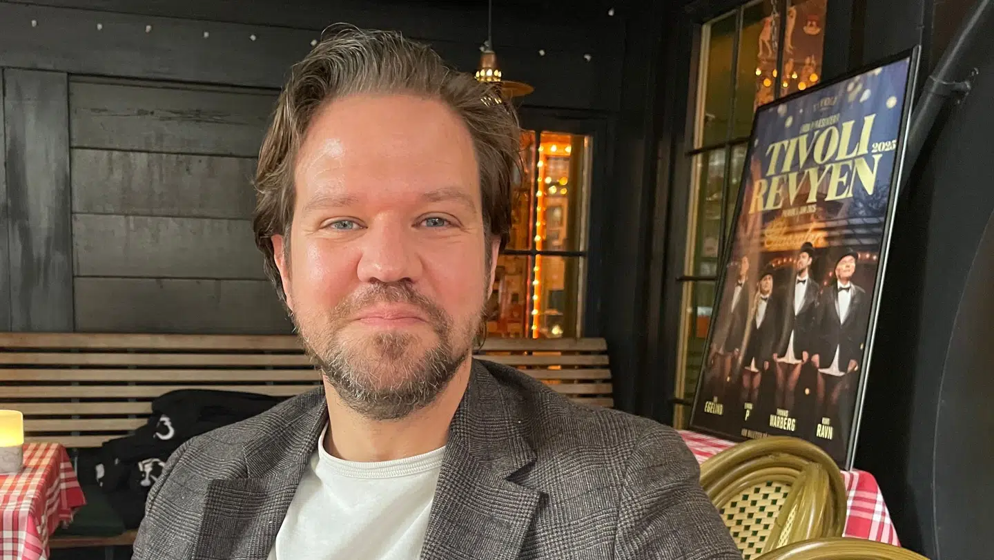 B.T. møder den 39-årige komiker Thomas Warberg i Tivoli, hvor han mandag er blevet afsløret som en del af Tivolirevyens nye hold. Foto: Lykke Buhl.