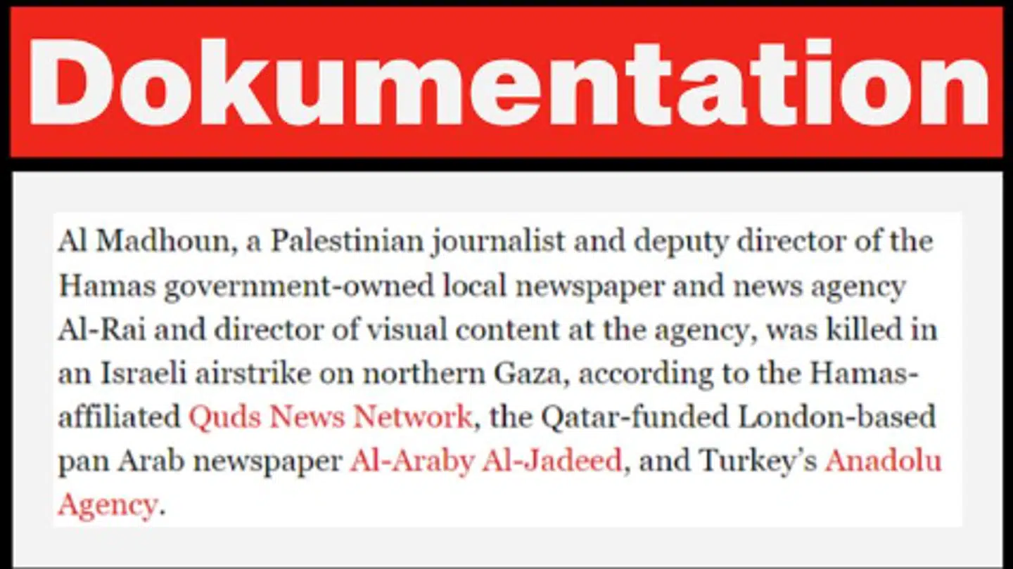 På CPJ's hjemmeside står der sort på hvidt, at flere de dræbte arbejdede for et mediet ejet af Hamas.