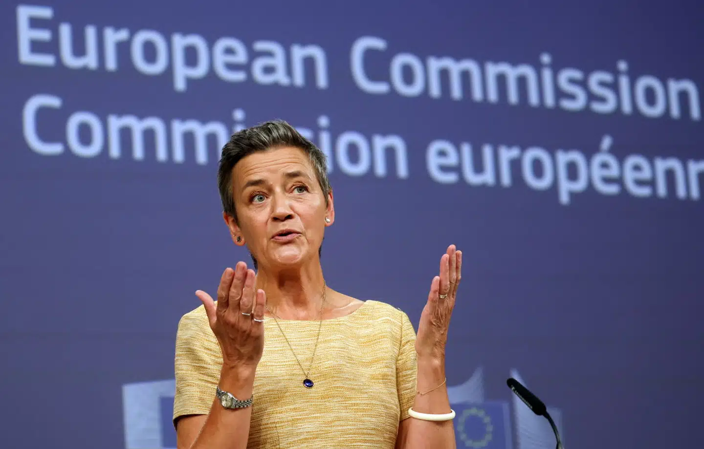 Ledende næstformand for EU-Kommissionen Margrethe Vestager. Foto: Olivier Hoslet, Scanpix