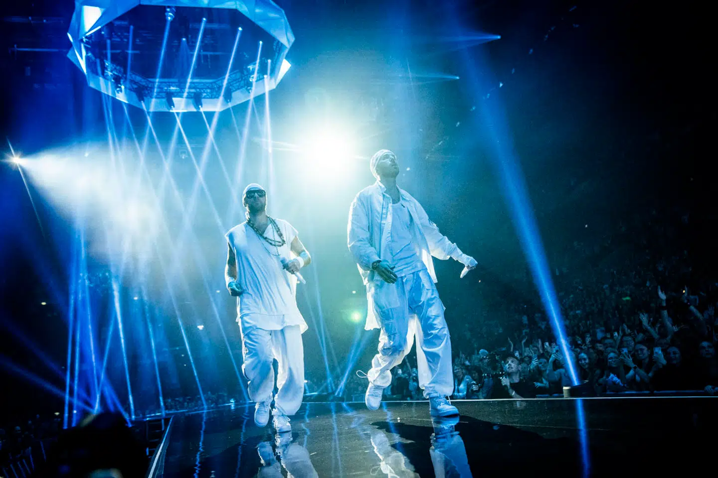 Her ses Nik & Jay under en koncert i Royal Arena den 10. november 2023.