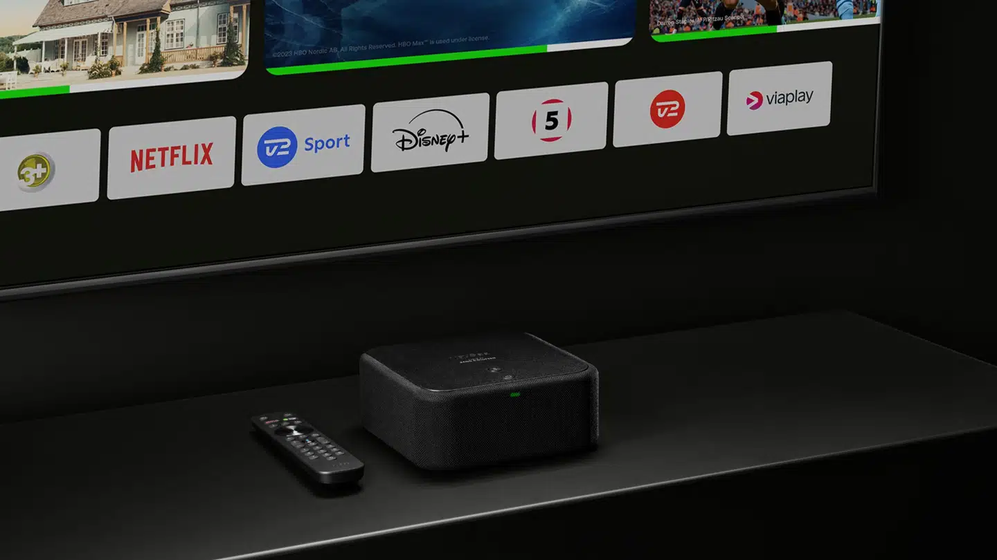 Den nye tv-boks har indbygget højttalere, og det er danske B&O, der har stået for lyddesignet.