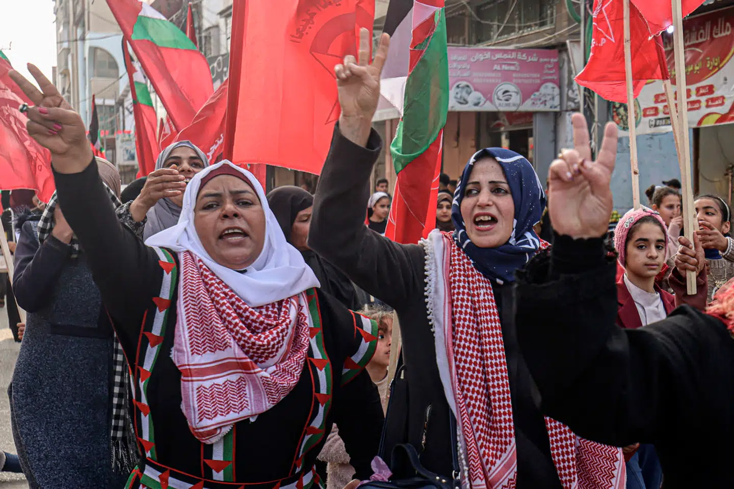 DFLP-støtter under demonstrationer i februar 2023 i Rafah, det sydlige Gaza. Arkivfoto: Said Khatib, Scanpix