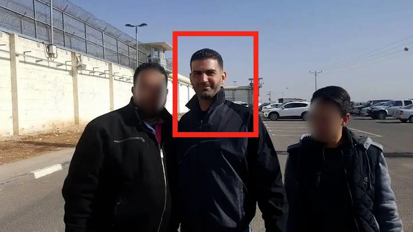 Her ses Daoud Ghoul med sin familie kort tid efter, at han blev løsladt fra Gilboa-fængslet i 2016. Ansigterne på Daoud Ghouls familiemedlemmer er slørede.