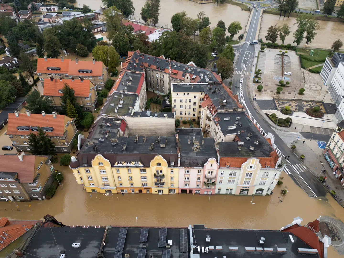 Den polske by Nysa er blevet oversvømmet.