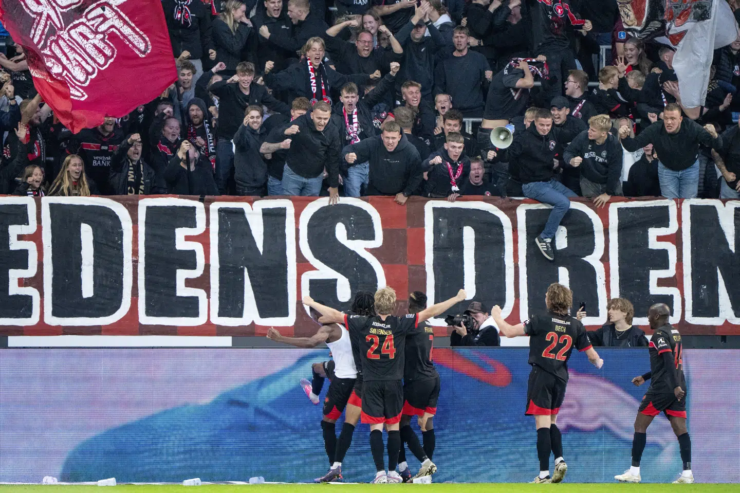 FC Midtjylland er videre i pokalturneringen. Fotoet er fra lørdagens superligasejr over FC København.
