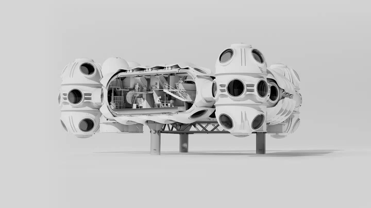 Modulerne kan skilles ad og sættes sammen på mange måder, hvilket gør det muligt at tilpasse størrelsen på undervandshabitaterne til omgivelserne.