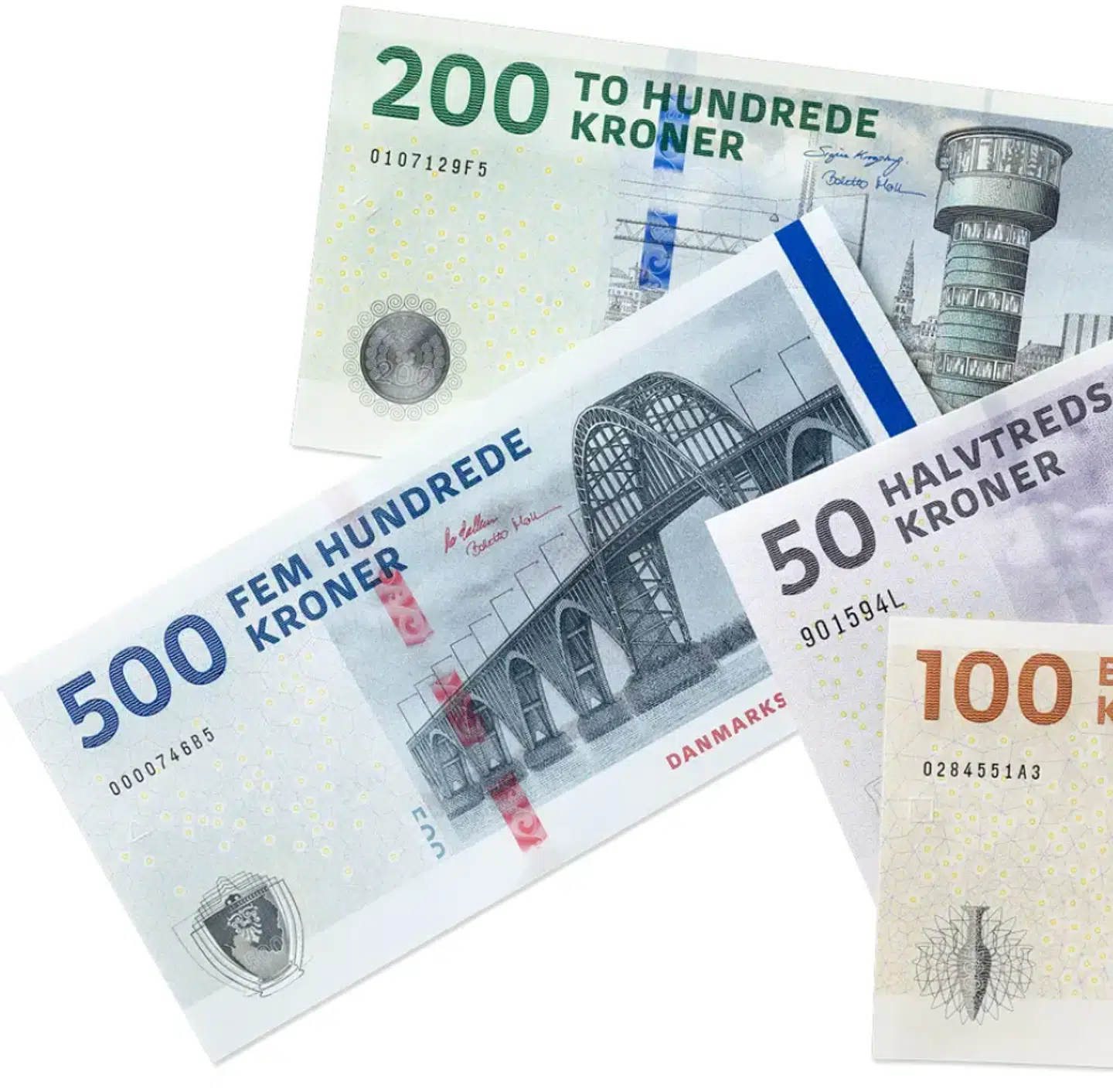 Her ses de eneste pengesedler, der vil være gyldige efter 31. maj 2025.