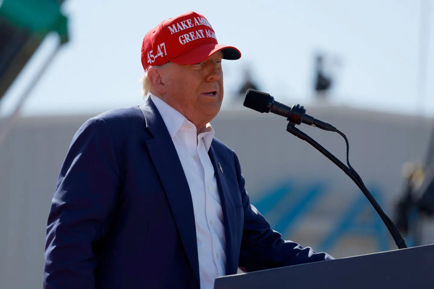 Trump taler her ved vælgermøde i Wilmington i North Carolina søndag.