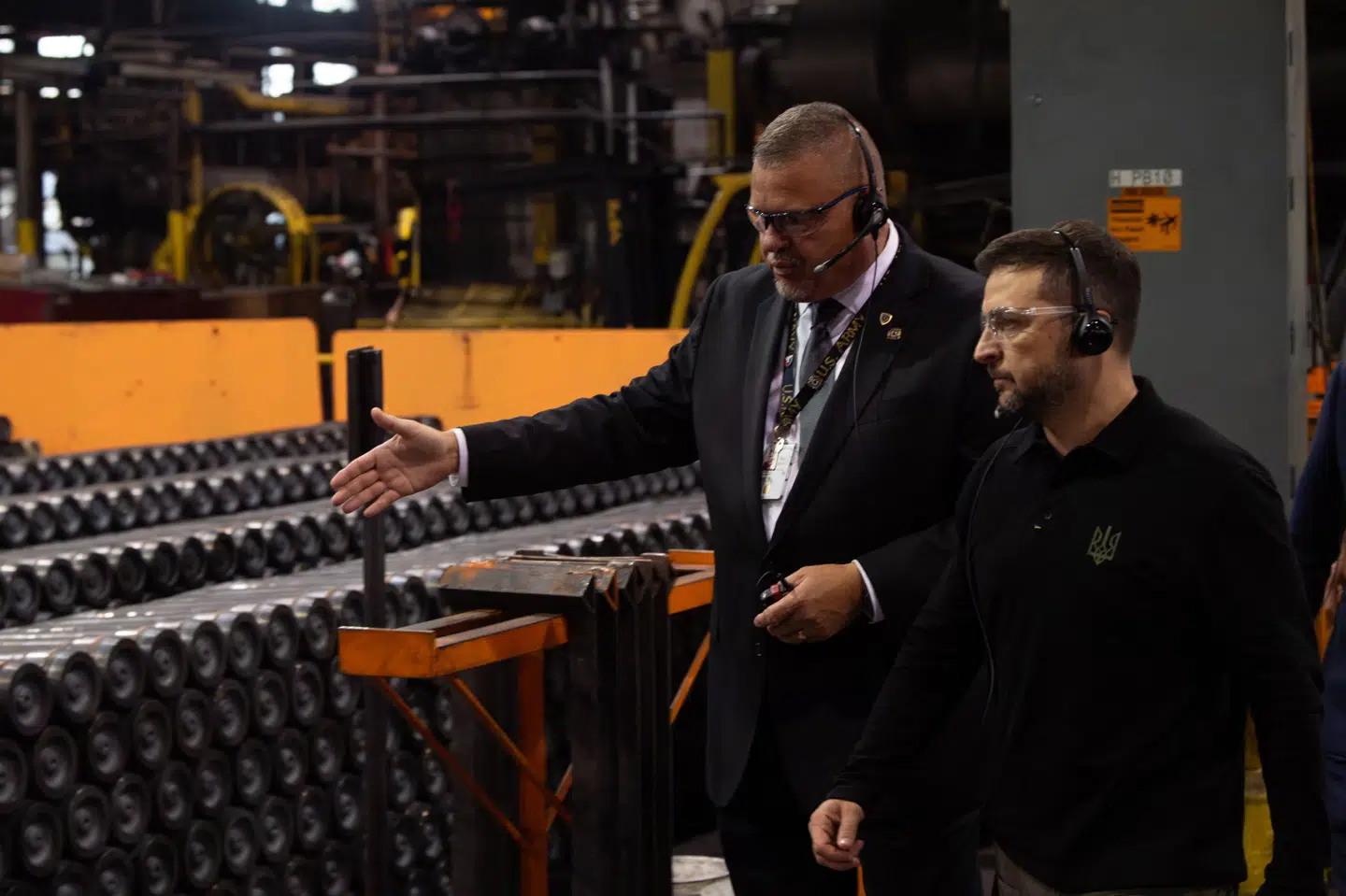 Den ukrainske præsident, Volodymyr Zelenskyj, besøger en våbenfabrik i byen Scranton i delstaten Pennsylvania.