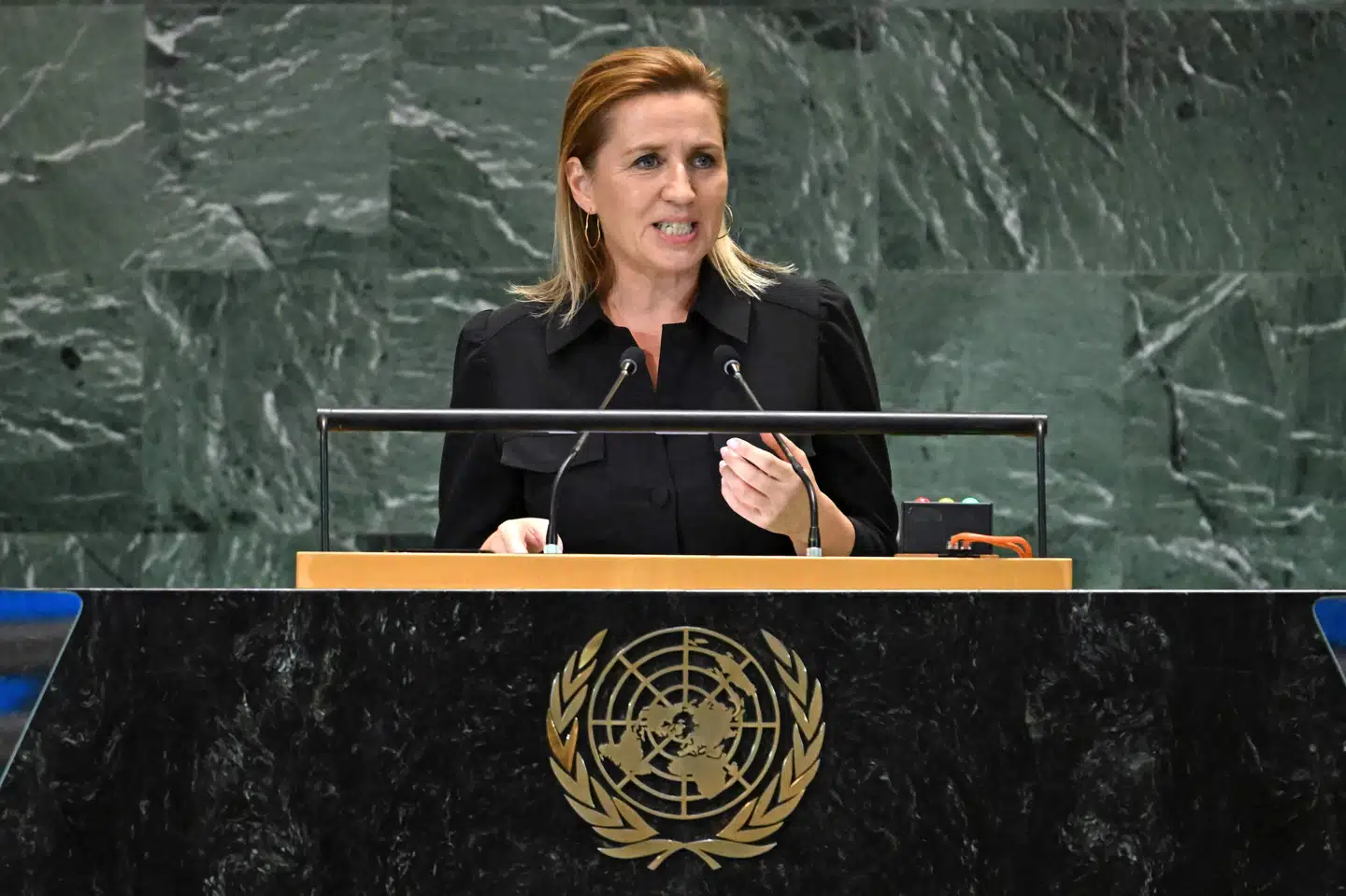 Mette Frederiksen holdt tale ved FN's "Summit of the Future" møde i New York.