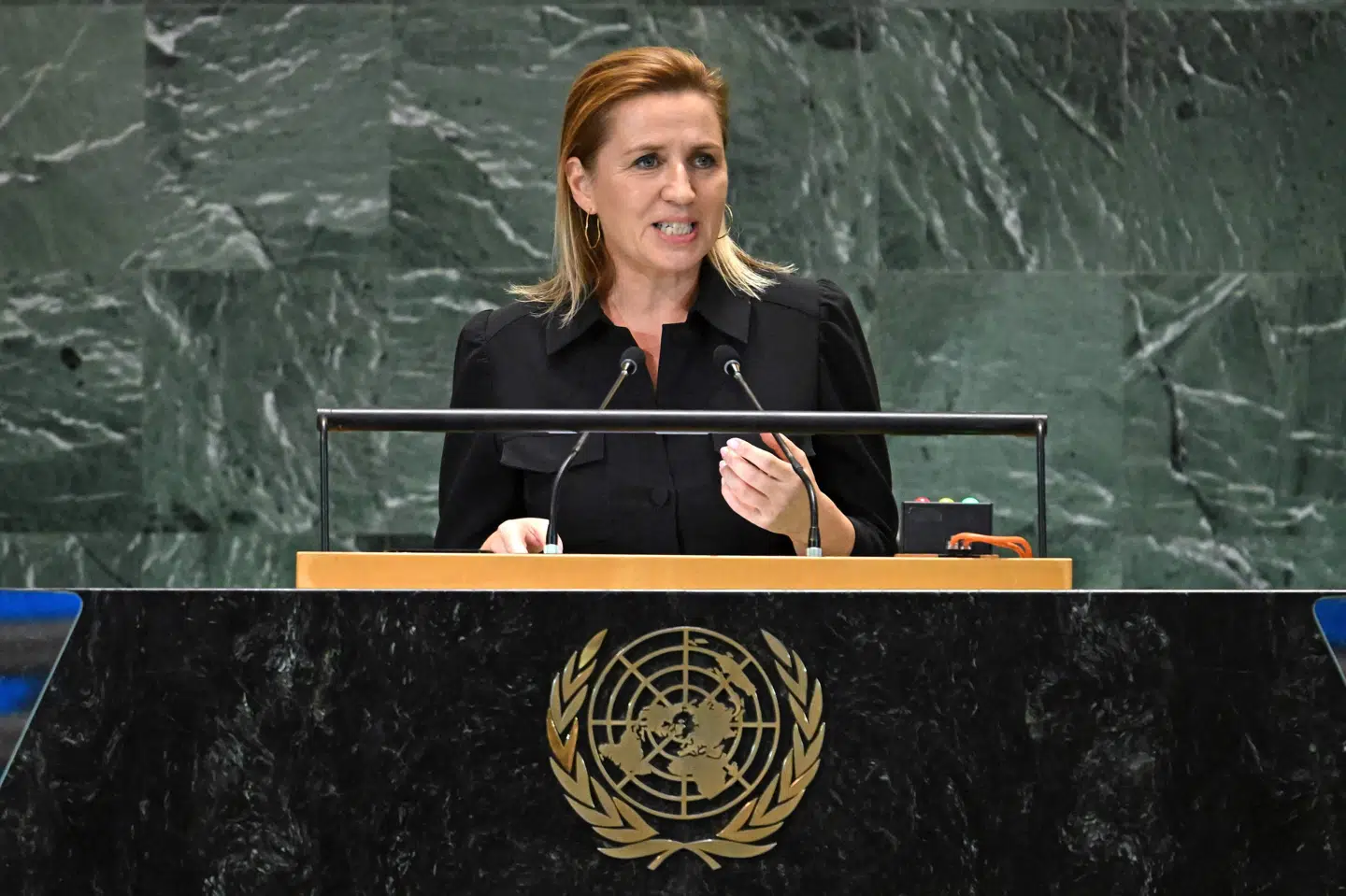 Mette Frederiksen holdt tale ved FN's "Summit of the Future" møde i New York.