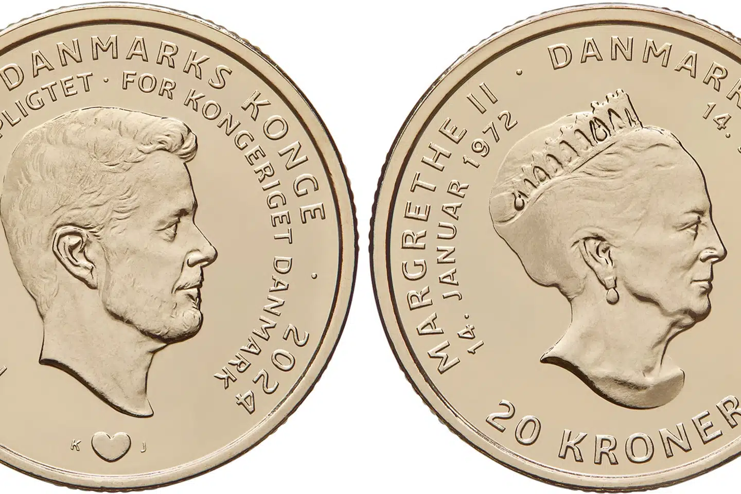Der er tradition for, at Nationalbanken udgiver erindringsmønter ved særlige begivenheder i kongehuset. Tirsdag har Nationalbanken offentliggjort det endelige design af den tronskiftemønt, der sendes i cirkulation i anledning af skiftet fra dronning Margrethe til kong Frederik.